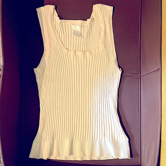 Worthington Tan Ribbed Fitted Tank Top - Picture 1 of 6
